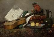 Still Life with a Monkey and a Guitar, Antoine Vollon